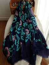 Star Lin Zhiling with the European and American big brand Xiangyang Vine print retro fashion twill cotton sunscreen scarf shawl