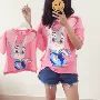Hàn Quốc cha mẹ con 2019 hè mới phim hoạt hình thỏ Judy cotton ngắn tay áo thun mẹ dễ thương Hàn Quốc - Trang phục dành cho cha mẹ và con bexinhshop shop