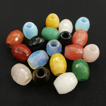 Natural pink crystal agate cut surface road Road 16x18mm large hole bead clavicle transfer bead DIY jewelry accessories