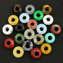 8 * 14mm crystal stone large hole beads DIY Rope beaded powder Crystal Dongling Jade woven bead accessories material