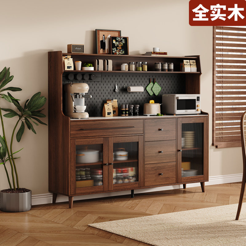 Solid Wood Sideboard Against the Wall Integrated Storage Cabinet Living Room Wine Cabinet Storage Cabinet Kitchen Cupboard 2026 New Model Solid Wood Sideboard Against the Wall Integrated Storage Cabinet Living Room Wine Cabinet Storage Cabinet Kitchen Cupboard 2026 New Model