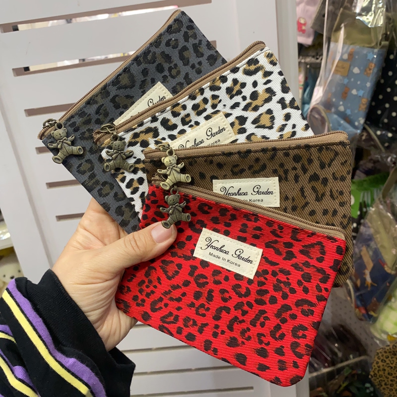 Fashionable Leopard Print Coin Purse Korean Dongdaemun Wing New Style 13*10cm Key Bag Small Storage Bag