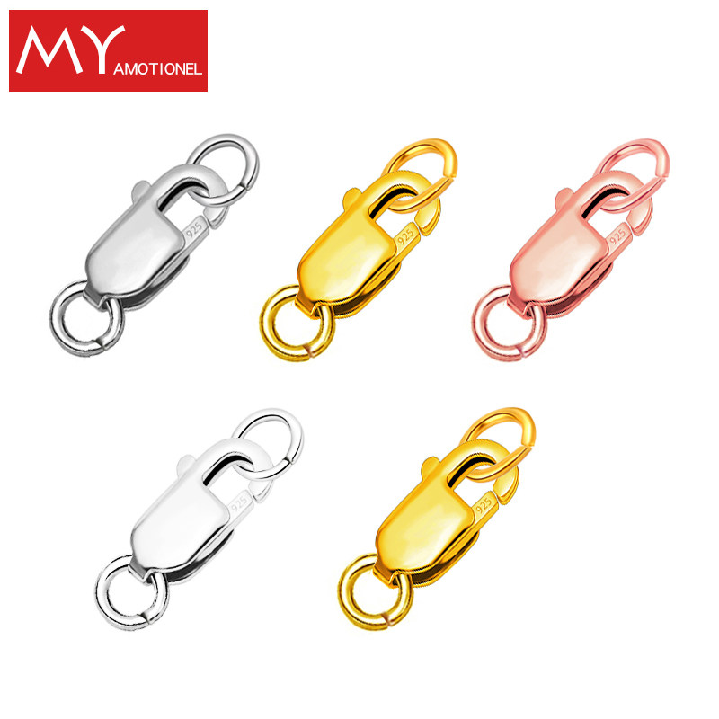 925 Pure Silver Pearls Necklace Buckle connection buckle Handmade buckle accessories Joint Leather Strap Head Square Buckle