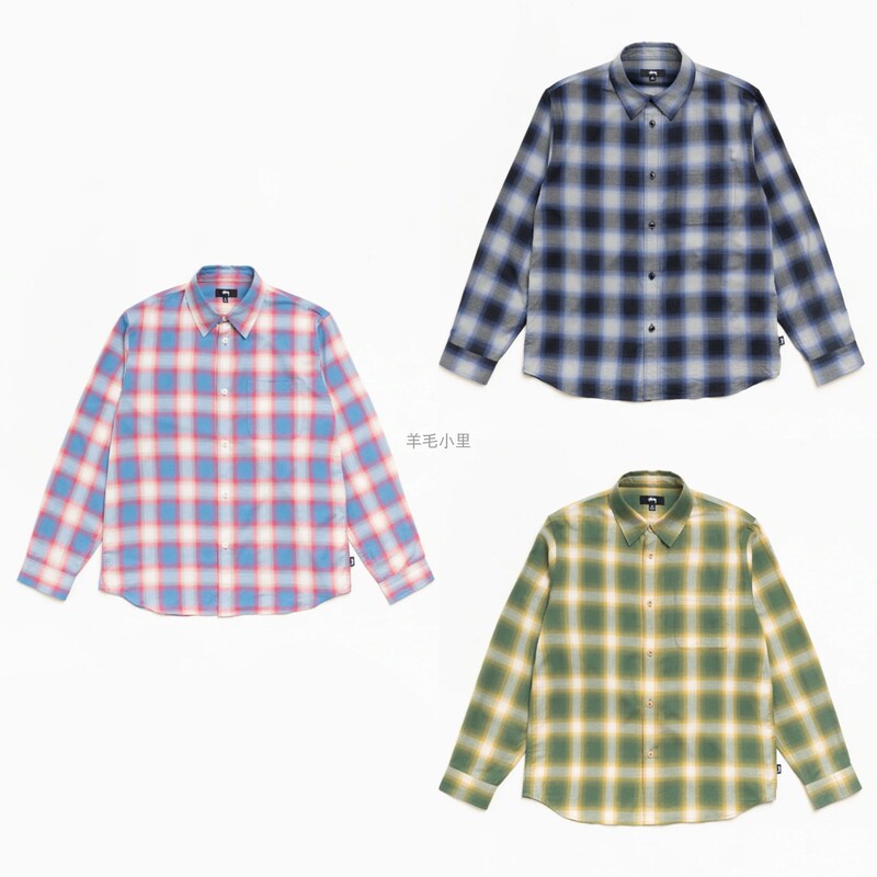 Lili Korea Stussy Shirt Ombre Gradient Plaid Beach Lapel Jacket 26Fw Genuine Direct Mail Lili Korea Stussy Shirt Ombre Gradient Plaid Beach Lapel Jacket 26Fw Genuine Direct Mail