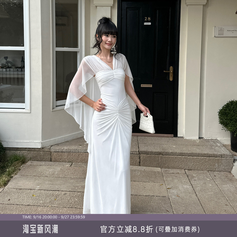 Venuie Gentle and Elegant White Bodycon Long Dress, Beach Vacation Dress, Waist-Cinching Long Knit Dress, Formal Dress Venuie Gentle and Elegant White Bodycon Long Dress, Beach Vacation Dress, Waist-Cinching Long Knit Dress, Formal Dress