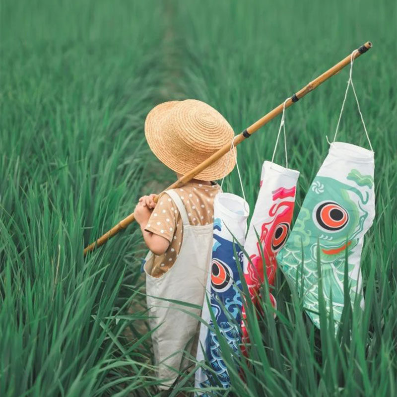 日本風鯉のぼり、鯉の旗、ツアーガイド旗、日本の鯉のぼり装飾旗、魚の形をした旗、写真撮影用旗、鯉の旗。