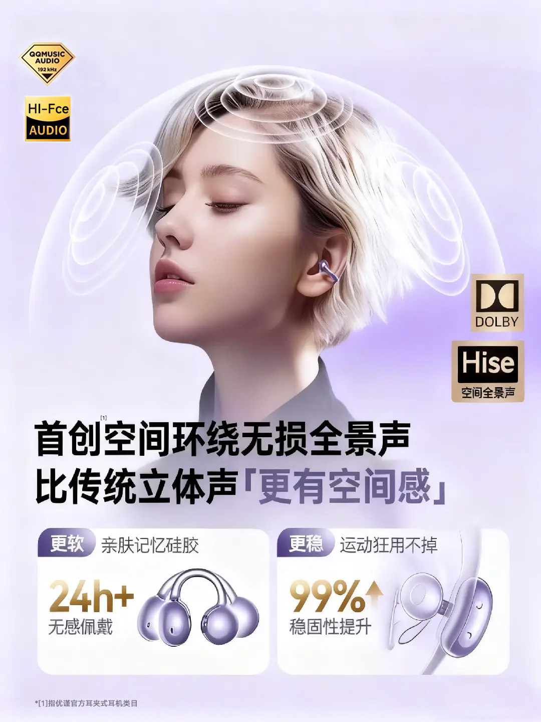 Bluetooth Earphones, Clip-On Wireless Bone Conduction, Non-In-Ear, 2026 New Model, Official Genuine Product, Over-Ear for Sports and Running