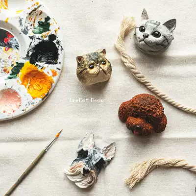 Stubborn cat studio cat dog pet custom decoration pendant handmade refrigerator sticker air outlet souvenir model