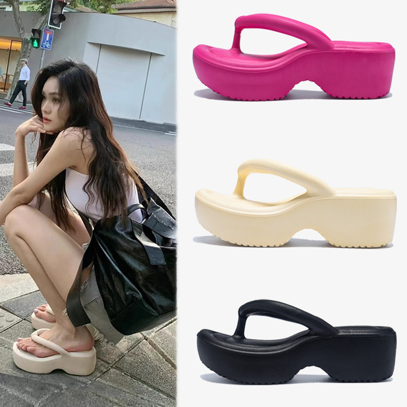 soft sole Barbie Flip-Flops, Zhao Lusi Style, Women's Genuine Thick-Soled Height-Increasing Non-Slip Beach Shoes for Outdoor Wear soft sole Barbie Flip-Flops, Zhao Lusi Style, Women's Genuine Thick-Soled Height-Increasing Non-Slip Beach Shoes for Outdoor Wear