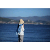 Blue sequel Faith white group Dyeing Silk Cotton Scarves Shawl Cape Non-Pure Natural Blue Dyed Grass Wood Dyeing Botanical Stained Vegetable Dye