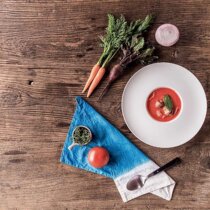 Blue continuous Bai ancient method tie-dyed placemats tea mats tea towels natural plant dyeing can be customized