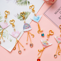 Cute loose-leaf hand account book pendant fixed page hand account bookmark chain tassel acrylic pendant pendant girl key chain