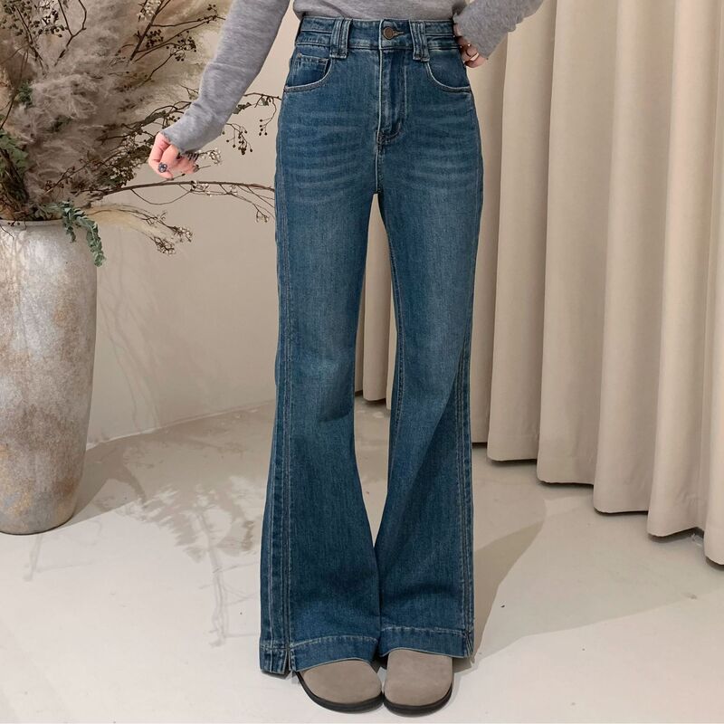Suncc LAOSHU Slimming and Flattering Original High-Quality Versatile Magic Pants Washed Straight-Leg Jeans
