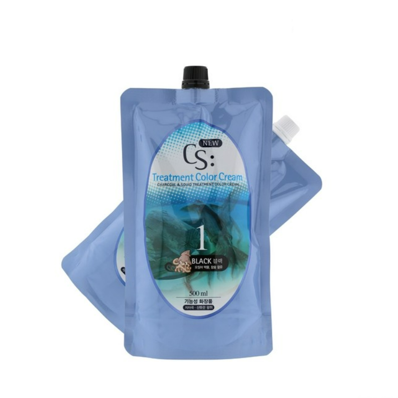 Korea's Soo Wang Donaxian Cs Cuttlefish Ink Hair Dye to Cover Gray Hair, Low Irritation, Non-Damaging Hair Dye Cream 500ml