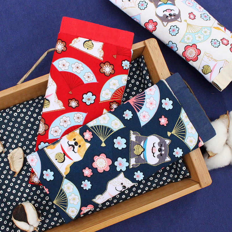 Original handmade wind fabric spring film glasses bag Sunglasses drop padded Japanese style storage bag Sunglasses protective cover