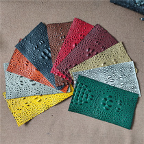 Multicolor head layer of cow leather pressed crocodile head bony leather material DIY mobile phone shell with leather strap card bag thickness 0 7MM