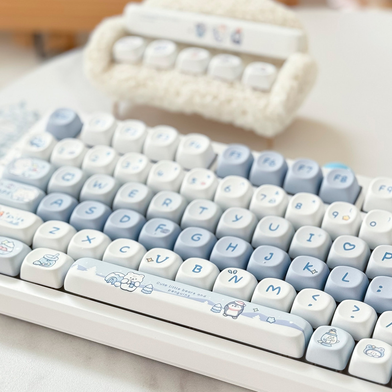 Ice and Snow Bear Keycaps Soa Height Small Eight Cute Sublimation Hi75 X75 99 104 F87 K99 108