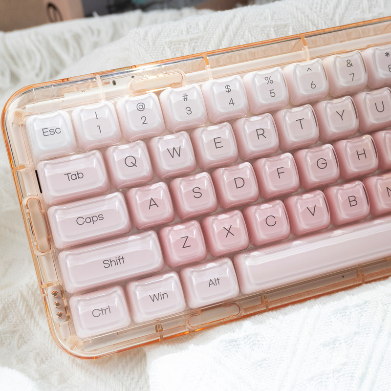 Meow Liquid Foundation Keycap Cute Pink Crystal Jelly Mao Highly Compatible with Maichong Wooting Forerunner Wolf Spider