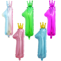 36 inch crown number 1 aluminum film balloon decorations baby birthday anniversary birthday arrangement children cartoon balloon