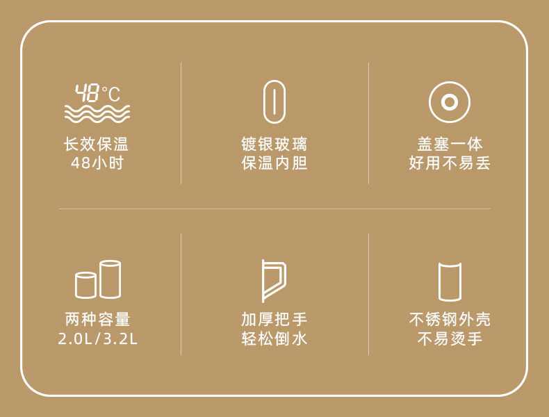 GINT嘉特保温热水瓶学生宿舍用开水瓶家用暖水瓶不锈钢暖壶茶瓶塞详情2