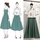 Tang váy retro sửa đổi sườn xám hai mảnh bộ của phụ nữ của Trung Quốc Phong cách Set Han Quần áo Trà Quốc Gió của phụ nữ