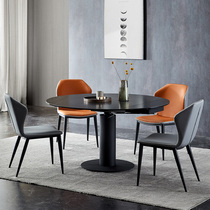  Italian minimalist rock plate dining table and chair combination Household small apartment telescopic round table multi-function restaurant dining table