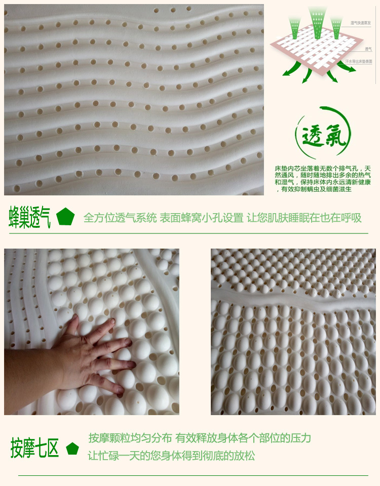 Thái Lan nhập khẩu tự nhiên latex nệm 5cm1.8m / 10cm tatami Simmons 1,5 m cao su tự nhiên - Nệm nệm cao su thiên nhiên kim cương