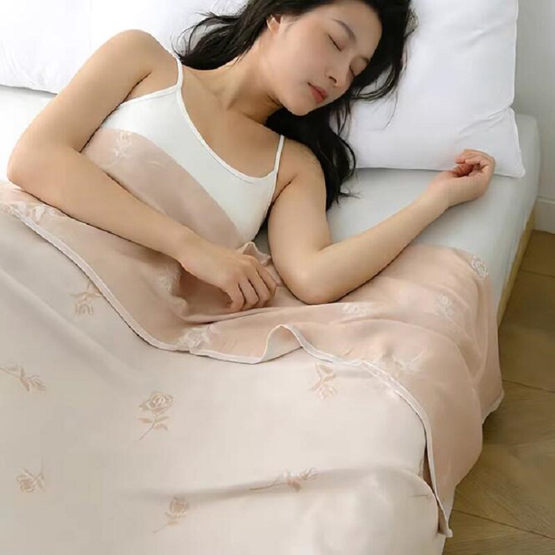 眠屿巷竹纤维冰丝夏凉毯空调房午睡薄盖毯
