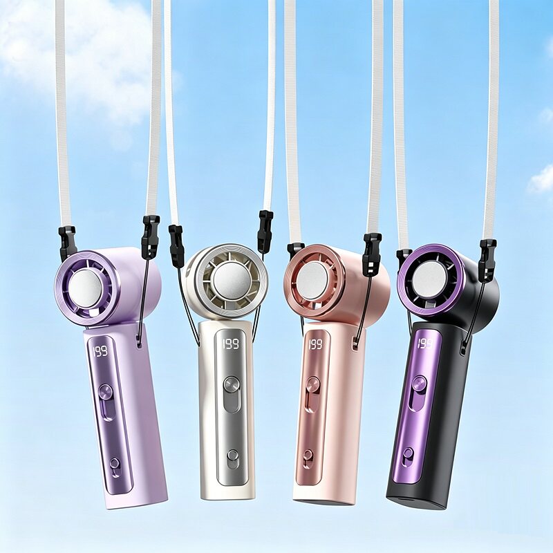 2026新款【制冷小空调】手持小风扇小型冰敷超长续航迷你便携式随身折叠挂脖超静音户外降温神器充电风扇