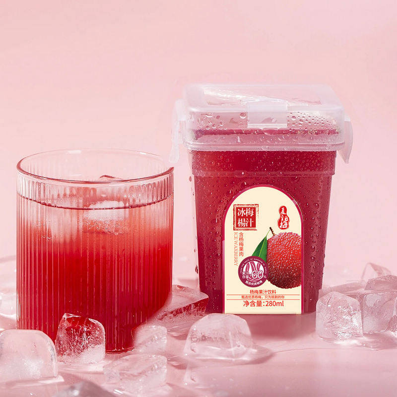 夏至梅网红冰杨梅汁280ml*8瓶含果肉冰镇果蔬汁整箱酸梅汤饮料 红箱实拍商品图