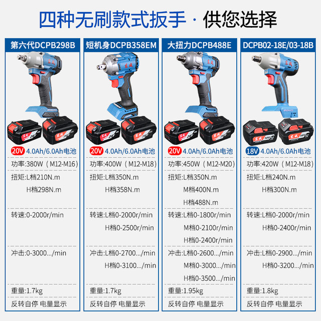 Dongcheng wrench ໄຟຟ້າແຮງບິດສູງການສາກໄຟ brushless ຜົນກະທົບ wrench Dongcheng ເຄື່ອງມືທີ່ແທ້ຈິງ lithium ຫມໍ້ໄຟອັດຕະໂນມັດສ້ອມແປງ cannon ລົມ