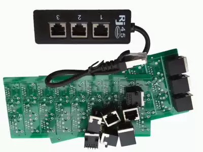 RJ45 eight-core network route extension line network four-way head one-point three-adapter line extender high-quality network interface