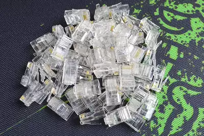 Network cable crystal head RJ45 network cable connector Super five unshielded crystal head 10 6 yuan