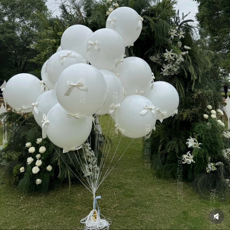ins Large White and Pink Bow Balloons, Popular on Xiaohongshu, Balloon Bunch, Birthday Photo Props, Decoration