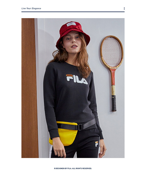 Áo len nữ Fila Fila mùa xuân Mới dài tay áo Thư thể thao Áo len nữ thời trang đơn giản Logo lớn áo thun - Thể thao lông cừu / jumper áo thun dài tay nam hàng hiệu