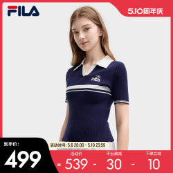 FILA 여성용 반팔 니트 셔츠