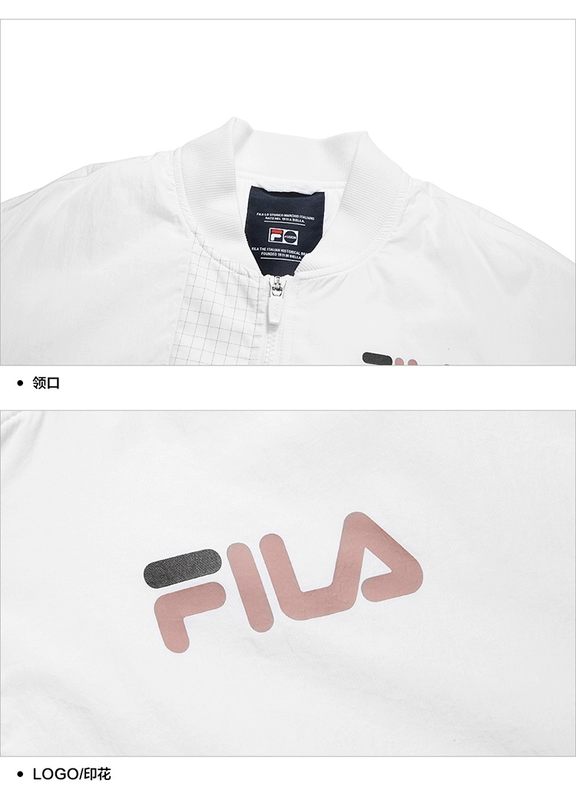 FILA FUSION Áo khoác đệm bông nữ mùa đông 2020 xu hướng mới ấm áp Áo khoác đệm bông ngắn rộng rãi - Quần áo độn bông thể thao