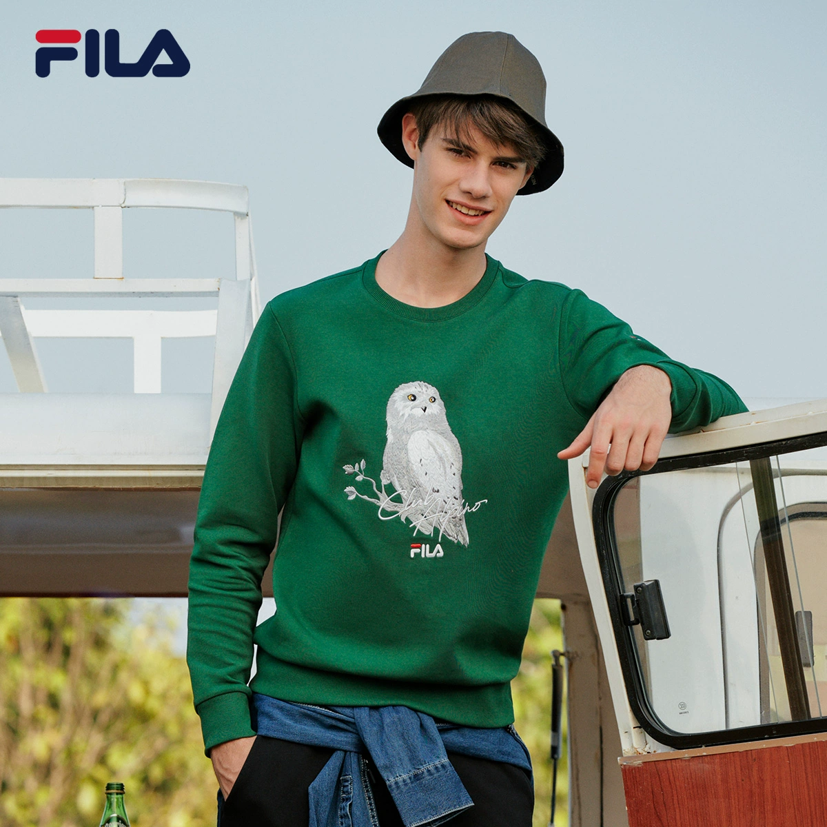 Áo len nam chính thức của Fila Fila 2019 mùa đông mới thể thao và áo thun giải trí áo len nam đầy màu sắc - Thể thao lông cừu / jumper