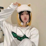 Бархатная зимняя милая ветрозащитная утепленная шапка