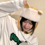 Бархатная зимняя милая ветрозащитная утепленная шапка