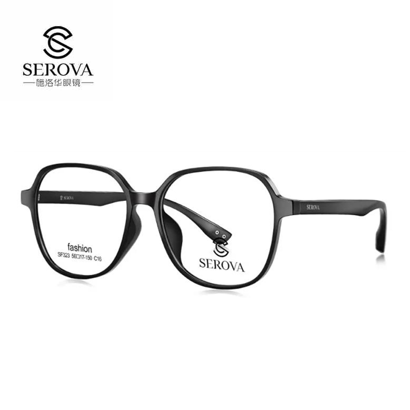 Schlohua ultralight TR90 black frame large frame visual avant-garde fruit dare myopia eye frame Korean version round face SF323