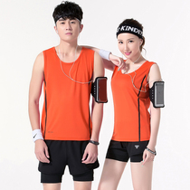  2019 summer mens and womens vest shorts sports suit fitness running suit track and field suit marathon custom logo