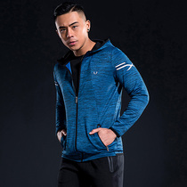  2018 spring and autumn fitness clothes mens quick-drying stretch running sportswear morning running sportswear hooded sweater jacket