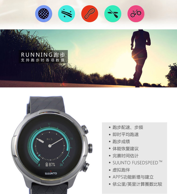 Đồng hồ thông minh ngoài trời chính thức mở rộng suunto 颂 mở rộng 9baro hợp kim titan hàng đầu đồng hồ thể thao nữ Spartan nam - Giao tiếp / Điều hướng / Đồng hồ ngoài trời đồng hồ nữ cao cấp