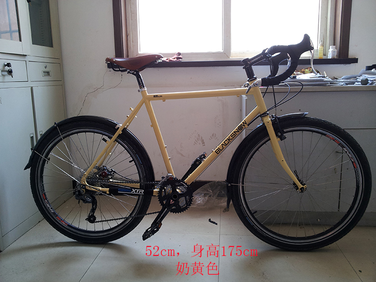 black snow bicycle