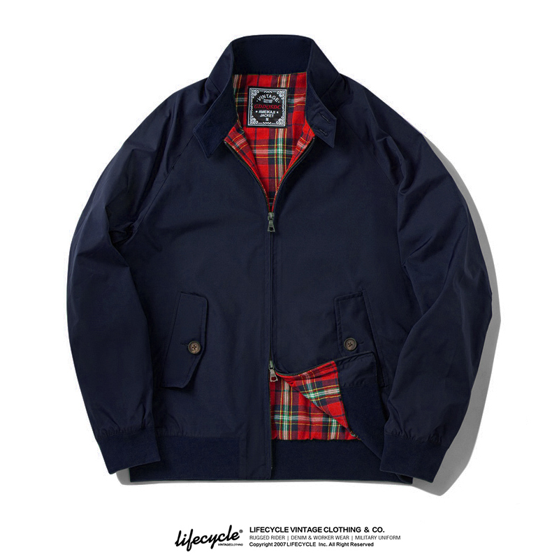 Lifecycle Spring and Autumn Harrington G9 Jacket American Casual Motorcycle Jacket American Retro Workwear Jacket for Men