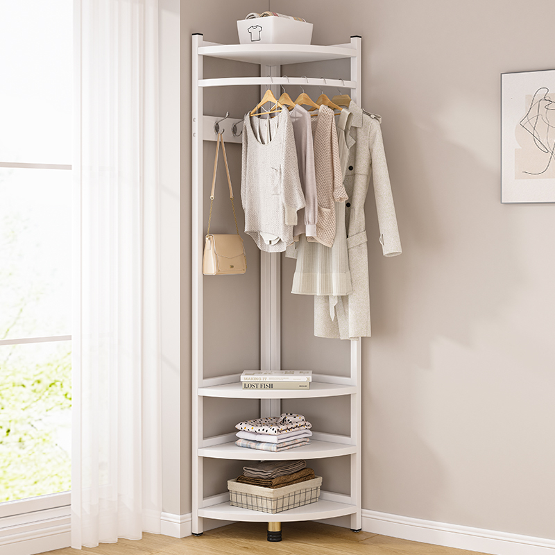 Clothes Rack Bedroom Corner Coat Rack Floor-Standing Household Simple Room Clothes Hanging Storage Corner Shelf Clothes Hanger