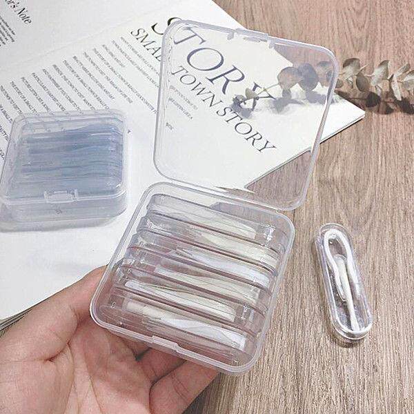 Invisible myopia glasses case contact lens partner box beauty contact care case silicone large wearing clip soft tweezers