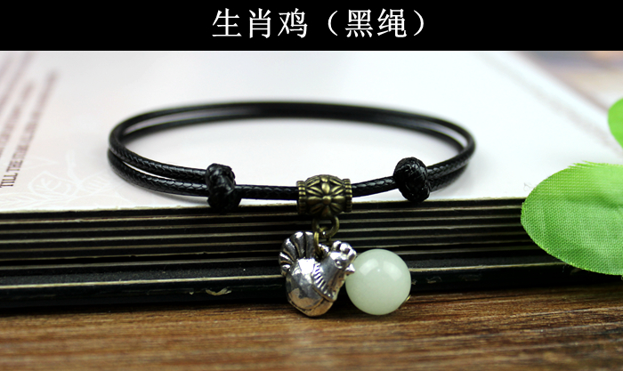 12 hạt ngọc dạ quang vòng chân nam và nữ mô hình đêm ngọc trai vòng chân ánh sáng chuỗi chân retro Sen trang sức đơn giản lắc chân vàng 18k