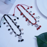 Натуральный ониксовый браслет на ногу, длинный колокольчик, браслет из красной нити, новая коллекция, не выцветает